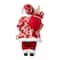 Glitzhome® 18"H Faux Fur Christmas Peppermint Santa Figurine